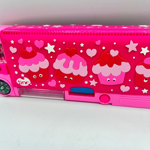 Tinc Mallo Character Pop Out Pencil Case Pink Pop Out Compartment push button - Picture 4 of 12